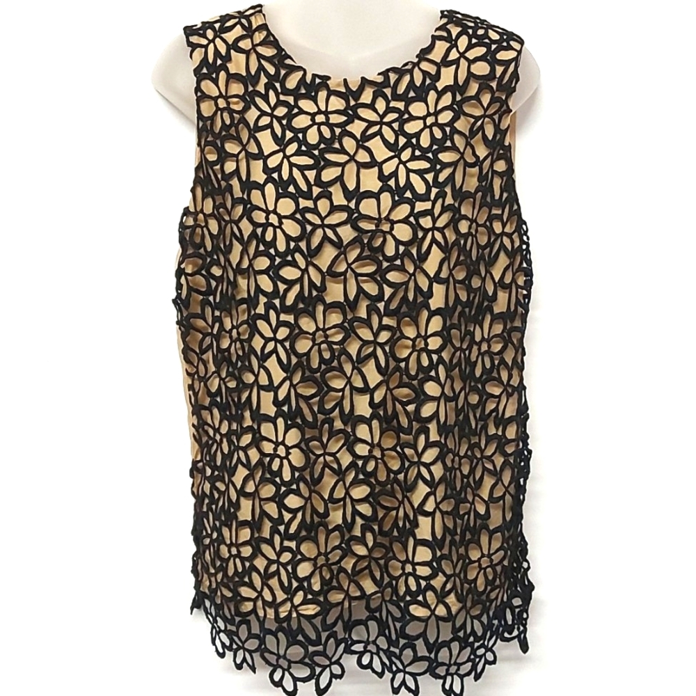 3 foe $25-Lola Rose Silk & Cotton Blouse with Lace Front, Size L
